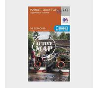 Ordnance Survey Explorer Active 243 Market Drayton, Loggerheads & Eccleshall Map With Digital Version, Orange One Size