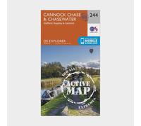 Ordnance Survey Explorer Active 244 Cannock Chase & Chasewater Map With Digital Version - Orange, Orange