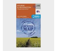 Ordnance Survey Explorer Active 248 Bourne & Heckington Map With Digital Version, Orange One Size