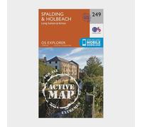 Ordnance Survey Explorer Active 249 Spalding & Holbeach Map With Digital Version - Orange, Orange