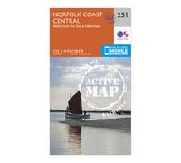 Ordnance Survey Explorer Active 251 Norfolk Coast Central Map With Digital Version One Size
