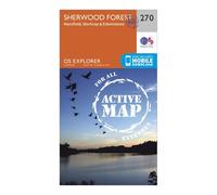 Ordnance Survey Explorer Active 270 Sherwood Forest Map With Digital Version, Orange One Size