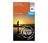 Ordnance Survey Explorer Active 275 Liverpool, St Helens, Widnes & Runcorn Map With Digital Version, Orange One Size
