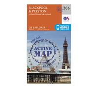 Ordnance Survey Explorer Active 286 Blackpool & Preston Map With Digital Version, Orange One Size