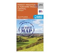 Ordnance Survey Explorer Active 294 Market Weighton & Yorkshire Wolds Central Map With Digital Version - Orange, Orange