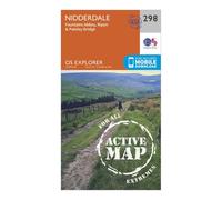 Ordnance Survey Explorer Active 298 Nidderdale Map With Digital Version - Orange, Orange
