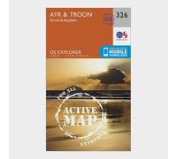 Ordnance Survey Explorer Active 326 Ayr & Troon Map With Digital Version, Orange One Size