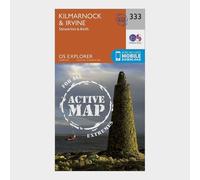 Ordnance Survey Explorer Active 333 Kilmarnock & Irvine Map With Digital Version - Orange, Orange