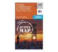 Ordnance Survey Explorer Active 349 Falkirk, Cumbernauld & Livingston Map With Digital Version - Orange, Orange