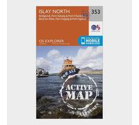 Ordnance Survey Explorer Active 353 Islay North Map With Digital Version, Orange One Size