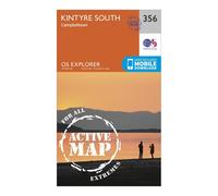 Ordnance Survey Explorer Active 356 Kintyre South Campeltown Map With Digital Version, Orange One Size