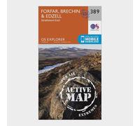 Ordnance Survey Explorer Active 389 Forfar, Brechin & Edzell Map With Digital Version, Orange One Size