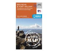 Ordnance Survey Explorer Active 392 Ben Nevis Map With Digital Version, Orange One Size