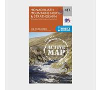 Ordnance Survey Explorer Active 417 Monadhliath Mountains North & Strathdearn Map With Digital Version, Orange One Size