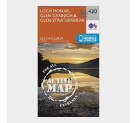 Ordnance Survey Explorer Active 430 Loch Monar, Glen Cannich & Glen Strathfarrar Map With Digital Version, Orange One Size