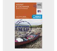 Ordnance Survey Explorer Active 442 Assynt & Lochinver Map With Digital Version - Orange, Orange