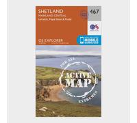 Ordnance Survey Explorer Active 467 Shetland - Mainland Central Map With Digital Version One Size