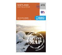 Ordnance Survey Explorer Active 470 Shetland - Unst, Yell & Fetlar Map With Digital Version, Orange One Size