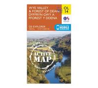Ordnance Survey Explorer Active OL 14 Wye Valley & Forest of Dean Map, Orange One Size
