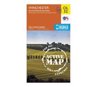 Ordnance Survey Explorer Active Ol 32 Winchester, New Alresford & East Meon Map - Orange, Orange