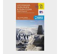Ordnance Survey Explorer Active OL 53 Lochnagar, Glen Muick & Glen Clova Map, Orange One Size