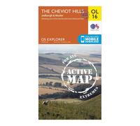 Ordnance Survey Explorer Active OL16 The Cheviot Hills Map With Digital Version, Orange One Size