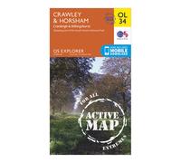 Ordnance Survey Explorer Active OL34 Crawley & Horsham Map With Digital Version One Size
