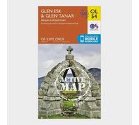Ordnance Survey Explorer Active OL54 Glen Esk & Glen Tanar Map With Digital Version, Orange One Size