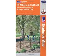 Ordnance Survey Explorer Map 182 St. Albans & Hatfield, Hemel Hempstead & Welwyn Garden City