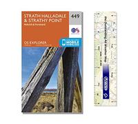 Ordnance Survey Explorer Map 449 ~ Strath Halladale & Strathy Point (Folded Paper Version) with distance ruler