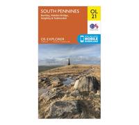 Ordnance Survey Explorer Ol 21 South Pennines Map - Orange, Orange