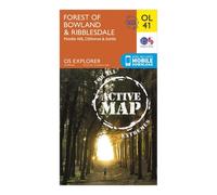 Ordnance Survey Explorer Ol 41 Active D Forest Of Bowland Map - Orange, Orange