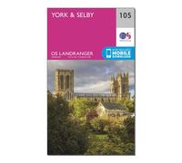 Ordnance Survey Landranger 105 York & Selby Map With Digital Version, Pink One Size