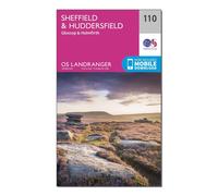 Ordnance Survey Landranger 110 Sheffield & Huddersfield, Glossop & Holmfirth Map With Digital Version, Pink One Size