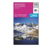 Ordnance Survey Landranger 115 Snowdon & Caernarfon Map With Digital Version, Pink One Size