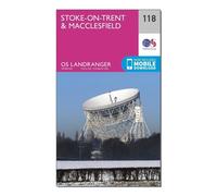 Ordnance Survey Landranger 118 Stoke-on-Trent & Macclesfield Map With Digital Version, Pink One Size