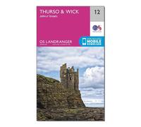 Ordnance Survey Landranger 12 Thurso & Wick, John O'Groats Map With Digital Version, Pink One Size
