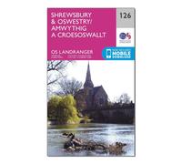 Ordnance Survey Landranger 126 Shrewsbury & Oswestry Map With Digital Version, Pink One Size