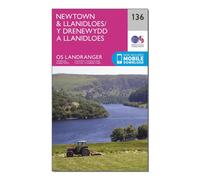 Ordnance Survey Landranger 136 Newtown & Llanidloes Map With Digital Version, Pink One Size
