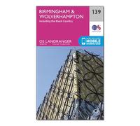 Ordnance Survey Landranger 139 Birmingham & Wolverhampton Map With Digital Version - Pink, Pink