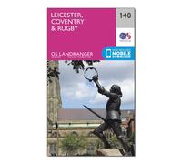 Ordnance Survey Landranger 140 Leicester, Coventry & Rugby Map With Digital Version - Pink, Pink