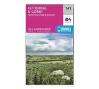 Ordnance Survey Landranger 141 Kettering & Corby Map With Digital Version One Size