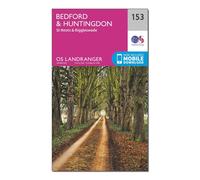 Ordnance Survey Landranger 153 Bedford, Huntingdon, St Neots & Biggleswade Map With Digital Version, Pink One Size