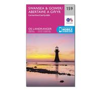 Ordnance Survey Landranger 159 Swansea & Gower, Carmarthen Map With Digital Version, Pink One Size
