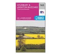 Ordnance Survey Landranger 165 Aylesbury, Leighton Buzzard, Thame & Berkhamstead Map With Digital Version, Pink One Size