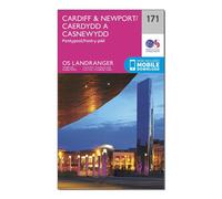 Ordnance Survey Landranger 171 Cardiff & Newport, Pontypool Map With Digital Version, Pink One Size