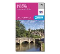 Ordnance Survey Landranger 173 Swindon & Devizes, Marlborough & Trowbridge Map With Digital Version, Pink One Size