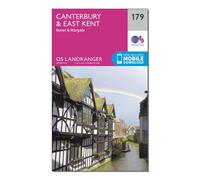 Ordnance Survey Landranger 179 Canterbury & East Kent, Dover & Margate Map With Digital Version, Pink One Size