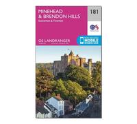 Ordnance Survey Landranger 181 Minehead & Brendon Hills, Dulverton & Tiverton Map With Digital Version One Size
