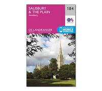 Ordnance Survey Landranger 184 Salisbury & The Plain, Amesbury Map With Digital Version, Pink One Size